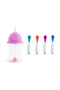 Click-Lock Tip Straw Training Cup, 12 Months+, 296ml, Purple and Heat Indicator Soft Tip Baby Spoons Set of 2