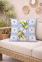 Lemon Blue Tile Patterned Decorative Throw Pillow Cover Mediterranean Summer 43X43 cm - 3