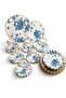 Blue Flower 24-Piece Breakfast Set with Handles.