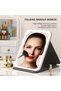 Foldable LED Makeup Mirror with 3-Color Dimmable Lighting | HD Anti-Distortion Glass, Touch Screen Control & USB Rechargeable Design – Portable Travel & Desktop Vanity Mirror for Home, Office, Cosmeti - 2