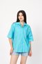 Women's Summer Turquoise Printed Long Viscose Shirt 70035