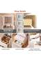 -Long Vanity Desk with Flip Top Mirror and LED Lights, 3 Drawers Small Makeup Dressing Table with Cushioned Storage Stool, Space Saving Compact Vanity Set for Bedroom（SZZ007） - 4