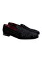 Black Color Laceless Genuine Velvet Men's Shoes