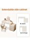 Dressing Table Vanity Table with Retractable Side Cabinets, Makeup Vanity Table with Drawers, Multifunction Modern Design Dressing Table Study Table Large Storage Workstation (100×40×60CM) - 3