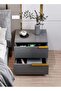 Modern Bedside Table Bedside Cabinet Nightstand with 2 Drawers and Spacious Countertop for Bed Side Sofa Bedroom Living Room（White 50×42×60CM） - 3
