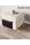 Multipurpose Use 3 Drawers Rounded Corner Nightstand Leather Wrapped Creative Bedside Table Groove Handle Design Side Table with Display Shelf for Living Room Bedroom 50x40x50 cm - 4