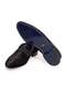 Black Color Laceless Genuine Velvet Men's Shoes - 3