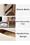 Multipurpose Use 3 Drawers Rounded Corner Nightstand Leather Wrapped Creative Bedside Table Groove Handle Design Side Table with Display Shelf for Living Room Bedroom 50x40x50 cm - 6