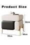 Multipurpose Use 3 Drawers Rounded Corner Nightstand Leather Wrapped Creative Bedside Table Groove Handle Design Side Table with Display Shelf for Living Room Bedroom 50x40x50 cm - 7