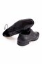 Black Color Lace-Up Genuine Leather Men's Shoes - 2