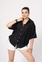 Women's Summer Black Linen Oversize Shirt 70039 - 3