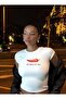 Women's White Spicy for You Printed Crop T-Shirt Baby Tee
