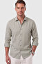 Men's Khaki Relaxed Fit Linen Look 100% Cotton Summer Shirt 2602628 - 3