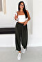 Women's Elastic Waist, Drawstring Cuffs, Loose Shalwar Trousers - 5