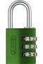 Lacăt cu cod, 3 inele, verde - 2