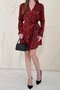 Red Leopard Patterned Satin Dress - 2