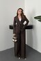Brown Belted Jacket and Trousers Set
