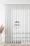 1-3 Dense Pleated Silver Wavy Waterway Patterned Umay Ecru Tulle Curtain