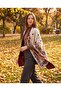 Rose Patterned Women's Shoulder Shawl, Knitwear Shawl, Cape Shawl, Poncho - 3