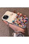 iPhone 13 Mini Compatible Silicone Edge Hard Back Case Couple Phone Case with Floral Pattern - 2