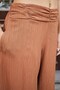 Women's Premium Fabric High Waist Drawstring Waist Side Pockets Wide Leg Palazzo Trousers-Tan - 6