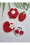 Red Love Little Hairless Baby Hairpin Baby Girl Accessory Handmade Baby Fashion Antiallergic 100% Cotton 4-Piece Hairless Baby Hairpin (0-3 Years)