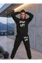 Unisex  Printed Crew Neck Tracksuit Set Oversize