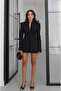 Black Swallow Collar Jacket Skirt Set - 2629 - 2