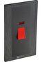 45A Rectangular AC Switch With Red Indicator | Graphite With Red Indicator | 45A, 7x14 cm, recessed wall, 25-year , SASO/GCC compliant - 2