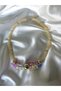 Women's Gold Detailed Cream Color Floral Necklace - 2