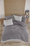 Newhome Diamond Lotus Anthracite Luxury Embroidered 100% Cotton Double Duvet Cover Set