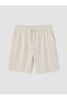 Beige Standard Fit Men's Pajama Bottom Shorts
