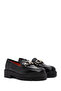 Gritti Women's Black Leather Masculine Loafer with Buckle Detail Af260000Dv - 2