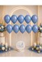 Rustic Azure Balloons 12 Inch Set of 10 – Helium Compatible Stylish Blue Latex Party Balloon - 2