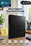 A4 2-Ring Black Faux Leather Folder |   File and Document Organizer – 7 Color Options