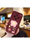 Xiaomi Redmi 14C 4g Compatible Case Camera Protective Flower Pattern Maroon Lover Couple Silicone Phone Case