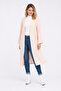 Women's Plus Size, Powder, Striped Fabric, Pocket Cap, Long Cardigan 65N39611 - 6