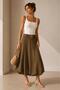 Buckle Belted Balloon Midi Skirt - 3