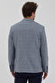 Sanabri Men's Navy Blue-Grey Polyviscon Fabric Slim Fit Mono Collar Sports Blazer Jacket - 8