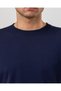 Italian Style Slim Fit Men's Crew Neck Short Sleeve Knitwear T-Shirt Navy Blue T20031-02 - 2