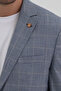 Sanabri Men's Navy Blue-Grey Polyviscon Fabric Slim Fit Mono Collar Sports Blazer Jacket - 2