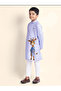 Boys Purple Cotton Kurta with Printed Design - 4
