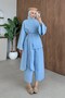 Beliz Belted Suit Blue - 3