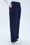 Pleated Bol Cut Comfortable Lycra Fabric Women's Trousers - Navy Blue 9XL - 4