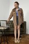 Camel Gold Button Detailed Belted Cashmere Shirt - 2
