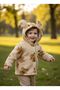 Teddy Bear Patterned Hooded Wellsoft Baby Cardigan - 2