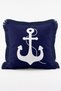 Sailor Themed Anchor, Rudder, Sailboat and Compass Patterned 4-Piece Fringed Throw Pillow Cover Set - 6