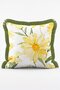 Green Home Sweet Home Written and Yellow Daisy Patterned 4-Piece Fringed Throw Pillow Cover Set - 6