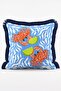 Pop Art Written Goose Pepper and Crab Patterned 4-Piece Fringed Throw Pillow Cover Set - 6