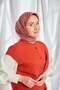 Twill Silk Scarf Geometric Pattern Red - 3